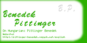 benedek pittinger business card